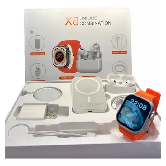 Combo:Smartwatch+PowerBank+Audifonos(X8