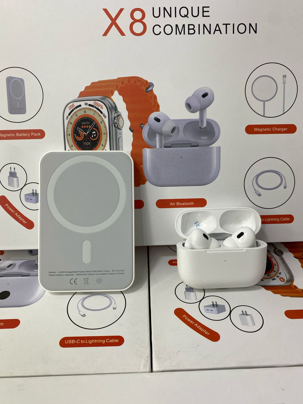 Combo:Smartwatch+PowerBank+Audifonos(X8