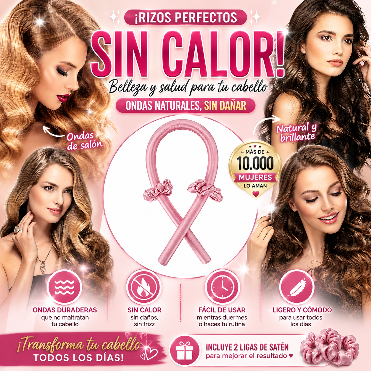 Diadema Rizadora Sin Calor Barra Rizos